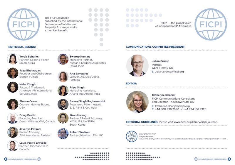 FICPI Journal Issue 4 editorial board