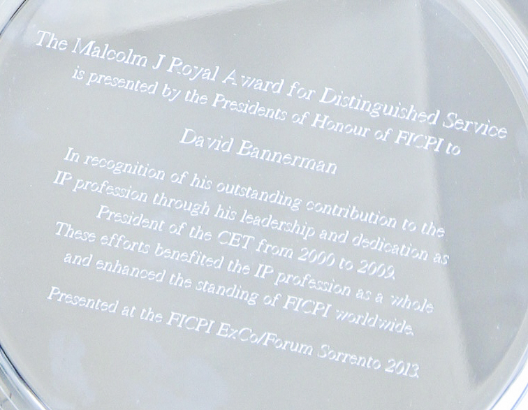 Engraving on a silver plate